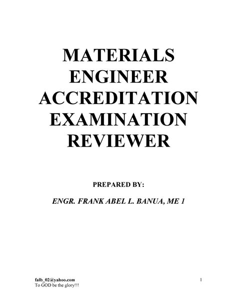 Materials Engineer Reviewer Flashcards .